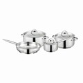 Set pentru gatit 7 piese BergHOFF, Essentials Comfort, inox 18/10, capac din inox