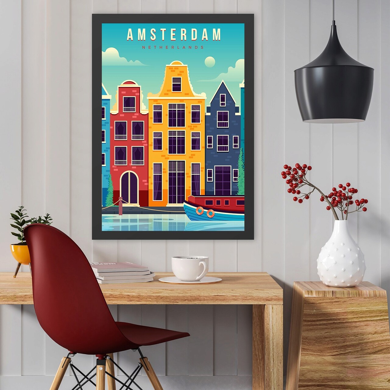 Tablou Decorativ, Amsterdam (35 X 45), MDF , Polistiren, Multicolor