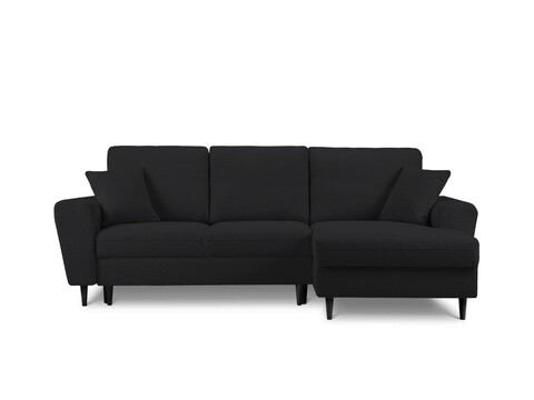 Coltar extensibil dreapta 4 locuri, Moghan, Micadoni Home, BL, 241x145x88 cm, poliester Boucle, negru