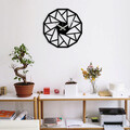 Ceas de perete, Enzoclock - S007, metal, 48 x 48 cm, negru