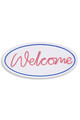 Decoratiune luminoasa LED, Welcome, Benzi flexibile de neon, DC 12 V, Albastru/Roz