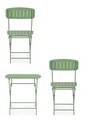 Set mobilier de gradina 3 piese Yvonne, Bizzotto, otel, finisaj mat, verde sage