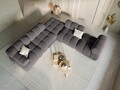 Modul canapea stanga 1 loc, Bellis, Micadoni Home, BL, 94x94x63 cm, catifea, gri inchis