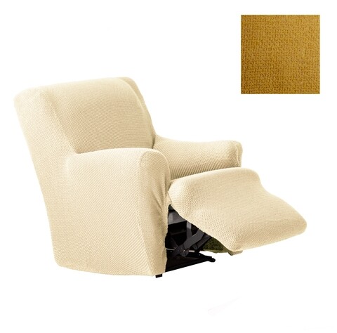 Husa fotoliu cu recliner elastica bi-stretch, Cora, galben C/5