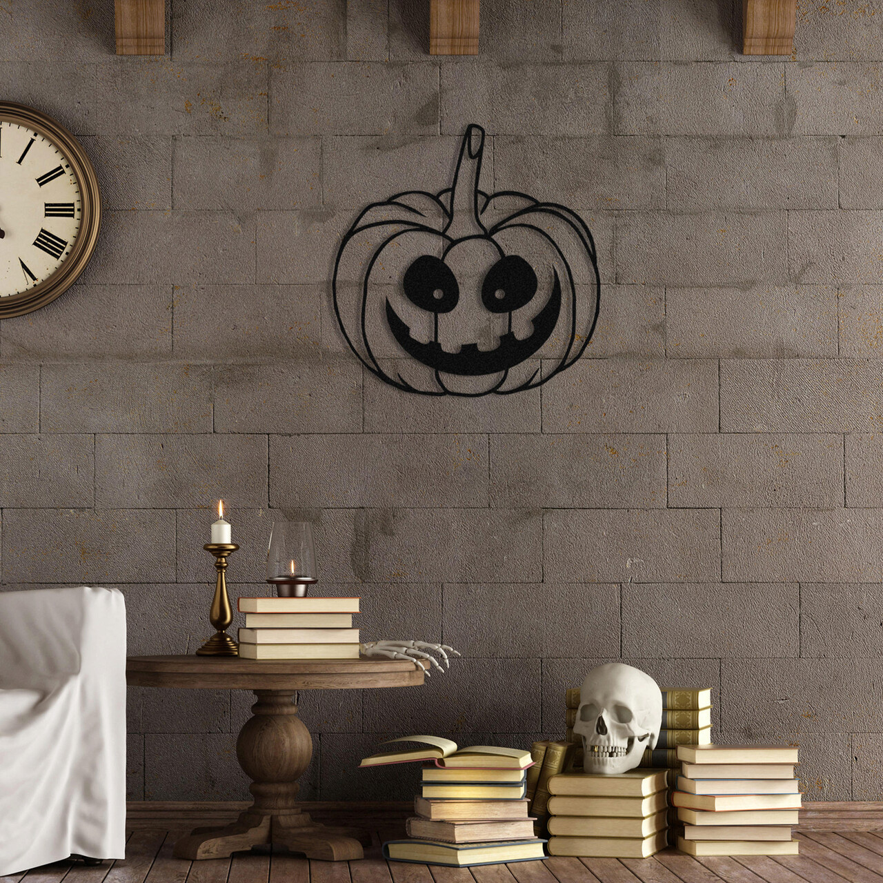 Decoratiune de perete, Halloween 6, Metal, Dimensiune: 52 x 51 cm, Negru - 2 | YEO