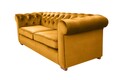 Canapea extensibila Oxford Chesterfield, 88x216x75 cm, 3 locuri, Mustard