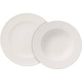 Serviciu de masa 8 piese For Me, Villeroy & Boch, portelan premium, alb/crem