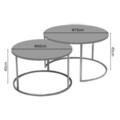 Set 2 masute de cafea Solme, Pakoworld, 75x75x45 cm/60x60x40 cm, PAL/metal, bej/auriu