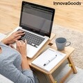 Masuta pliabila pentru laptop din bambus, Lapwood InnovaGoods, inaltime reglabila, 53.5x34 cm