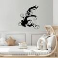 Decoratiune de perete, Bugs Bunny 2, Metal, Dimensiune: 62 x 70 cm, Negru