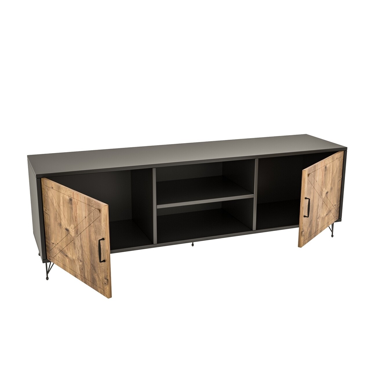 Comoda TV Venus, Kalune Design, 160x40x56 cm, maro - 2 | YEO