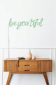 Decoratiune luminoasa LED, Be you tiful, Benzi flexibile de neon, DC 12 V, Verde