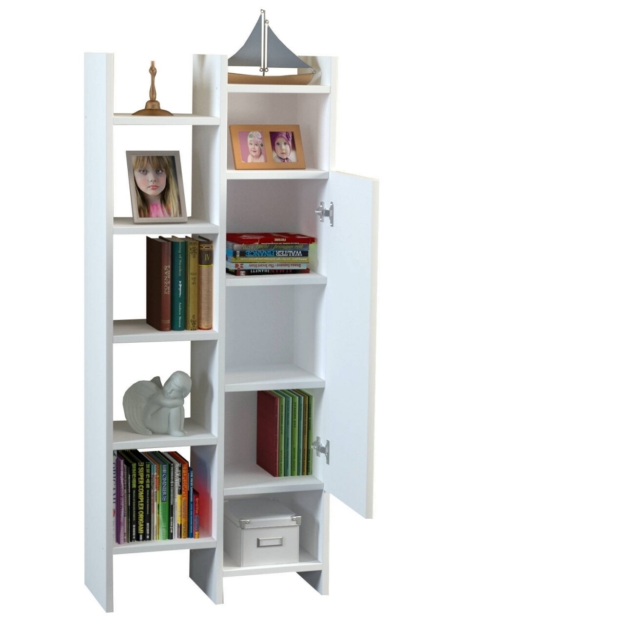 Biblioteca Wooden Art, Adaline White, 55.2x130x25 cm - 1 | YEO