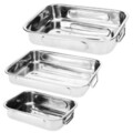 Set 3 tavi de copt din inox Roasting, Excellent Houseware, 36x27x6 cm, argintiu