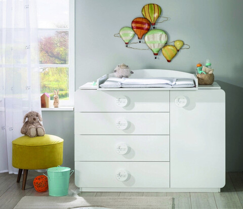 Dulap, Çilek, Baby Cotton Large Dresser, 125x89x56cm, Multicolor