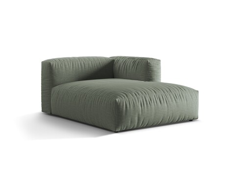 Sezlong modular living dreapta 1 loc, Martina-169, Micadoni Home, 176x123x75 cm, tesatura structurata catifelata, verde muschi