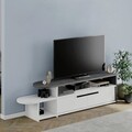 Comoda TV, Homitis, Lyra, 167x44.8x33 cm, Alb/Gri