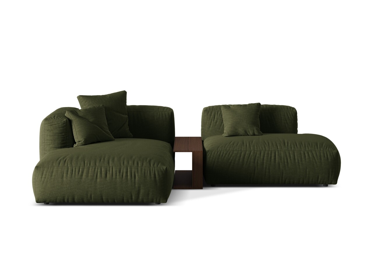 Coltar modular stanga 2 locuri, Martina-169, Micadoni Home, 285x176x75 cm, tesatura structurata catifelata, verde