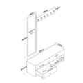 Cuier de perete, Rani, EA102, 120x41.8x35 cm, PAL, Nuc/Alb