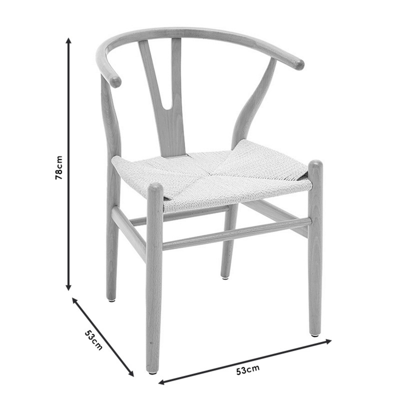 Scaun Sandra, Pakoworld, 53x53x78 cm, lemn/sfoara, negru