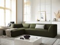 Coltar stanga 4 locuri, Ruby, Micadoni Home, BL, 273x180x69 cm, velur, verde