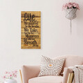 Decoratiune de perete, Life Is Not Measured By, Lemn, Dimensiune: 30 x 3 x 58 cm, Nuc / Negru