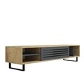 Comoda TV Safir, Puqa Design, 160x35x40 cm, maro/antracit