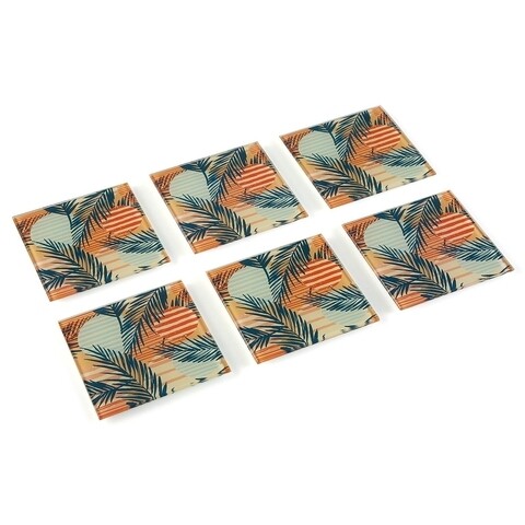 Set 6 suporturi pentru pahare Saona, Versa, 10x10 cm, sticla