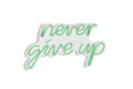 Decoratiune luminoasa LED, Never Give Up, Benzi flexibile de neon, DC 12 V, Verde