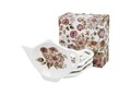 Set 4 suporturi pentru pliculete de ceai, DUO, Pastel Flowers - White, 8.5 x 12 cm, portelan, multicolor