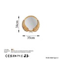 Oglinda decorativa, Palm Mirror S, Metal, Dimensiune: 35 x 34 cm, Bronz