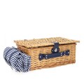 Cos de picnic 4 persoane Orlando, Homla, 46x30x20 cm, cu patura de picnic 130x150 cm, natural