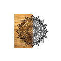 Decoratiune de perete, Mandala 4, 50% lemn/50% metal , Dimensiune: 59 x 58 x 3 cm, Negru