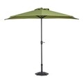 Umbrela semirotunda pentru balcon/terasa Kalife Halfmoon, Bizzotto, 270 x 135 x 232 cm, stalp Ø36/38 mm, verde oliv