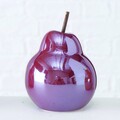 Decoratiune Pear V3, Boltze, 15 cm, portelan, rosu inchis