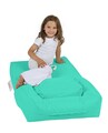 Set fotoliu si taburet pentru copii, Bean Bag, Ferndale, 65x50x40 cm, poliester impermeabil, turcoaz