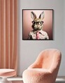 Tablou decorativ Bunny C, Mauro Ferretti, 62.5x62.5 cm, metal/lemn de brad/canvas, multicolor