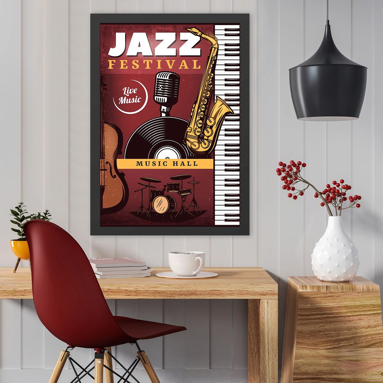 Tablou decorativ, Jazz Festival (55 x 75), MDF , Polistiren, Multicolor