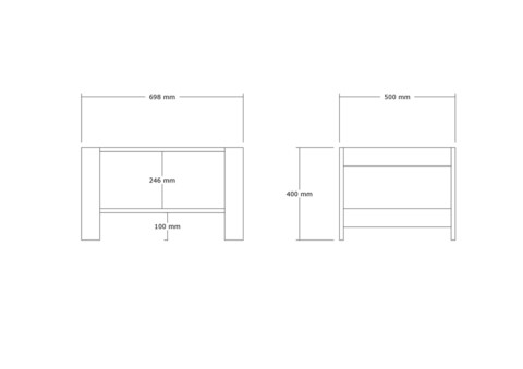 Masuta de cafea, Puqa Design, Herb, 69.8x40x50 cm, PAL, Nuc