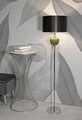 Lampadar Eva, Mauro Ferretti, 1 x E27, 40W, 40x160 cm, sticla/fier/catifea, verde/gri