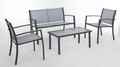 Set mobilier pentru gradina / terasa 4 piese Peder, Bizzotto, otel / textilena, carbune