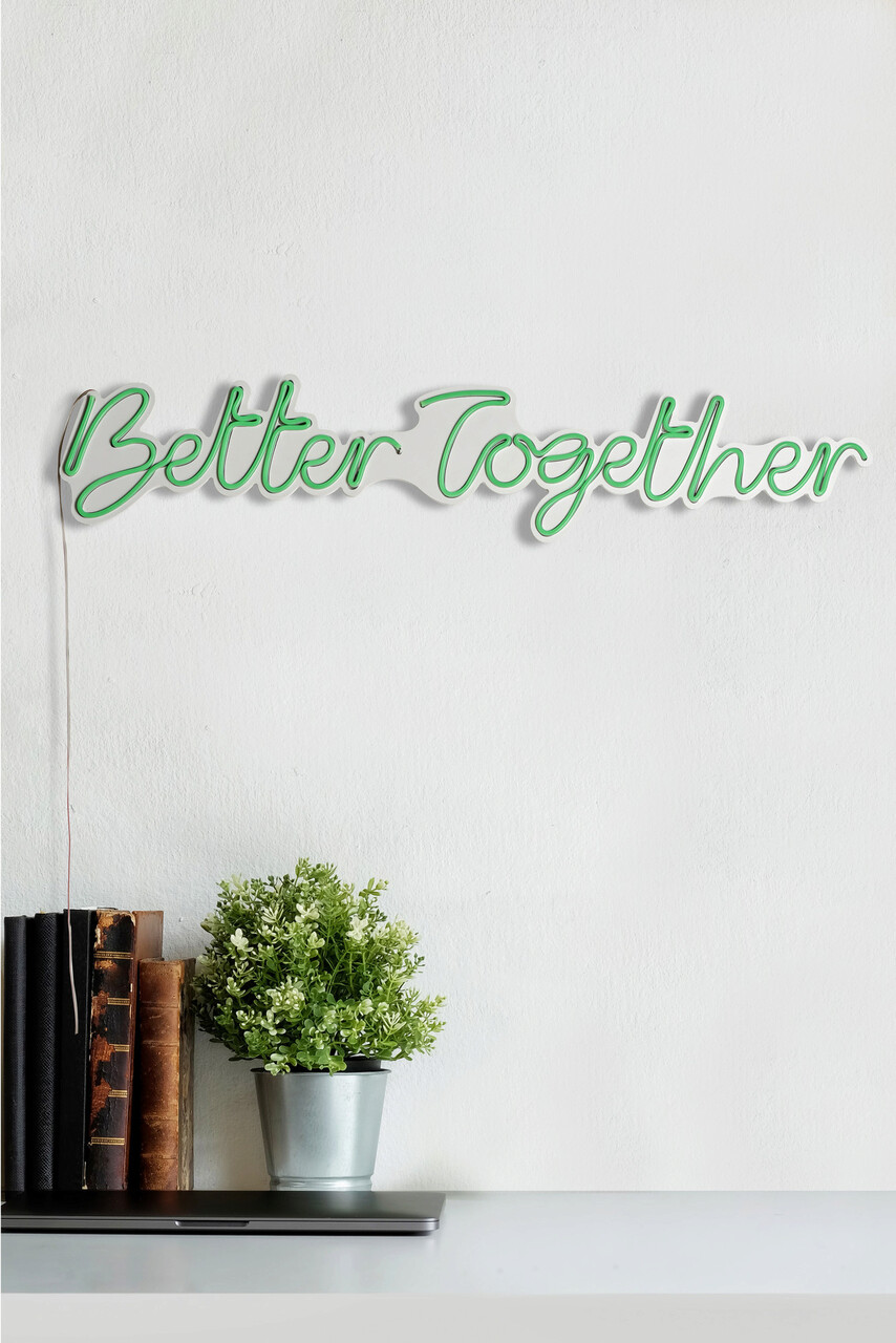 Decoratiune Luminoasa LED, Better Together, Benzi Flexibile De Neon, DC 12 V, Verde