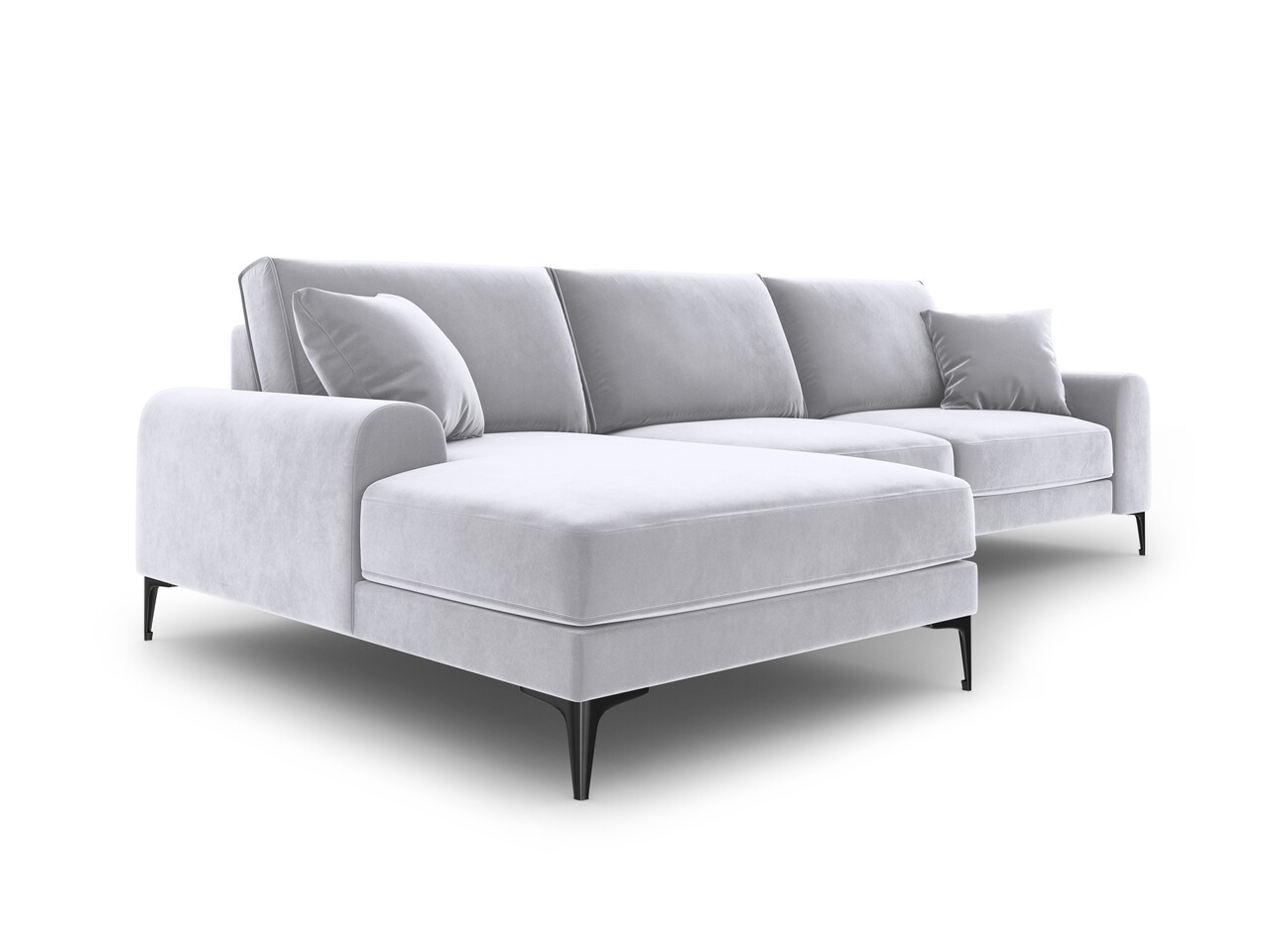 Coltar stanga, Madara, Mazzini Sofas, 5 locuri, 254x182x90 cm, catifea, argintiu - 2 | YEO