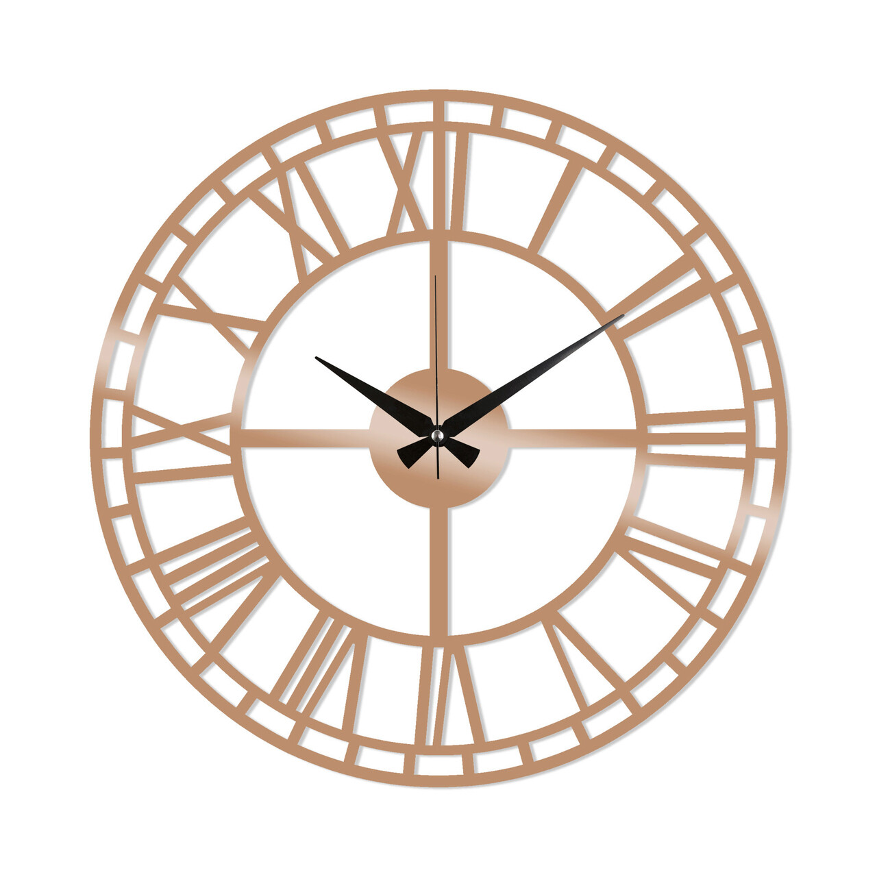 Ceas de perete, Metal Wall Clock 2, Metal, Dimensiune: 48 x 48 cm, Cupru - 1 | YEO