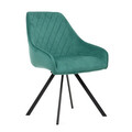 Scaun rotativ Laurent, Homla, 55x54x85 cm, metal/catifea din poliester, verde