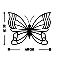 Decoratiune de perete, Butterfly 3, Metal, Dimensiune: 60 x 45 cm, Negru