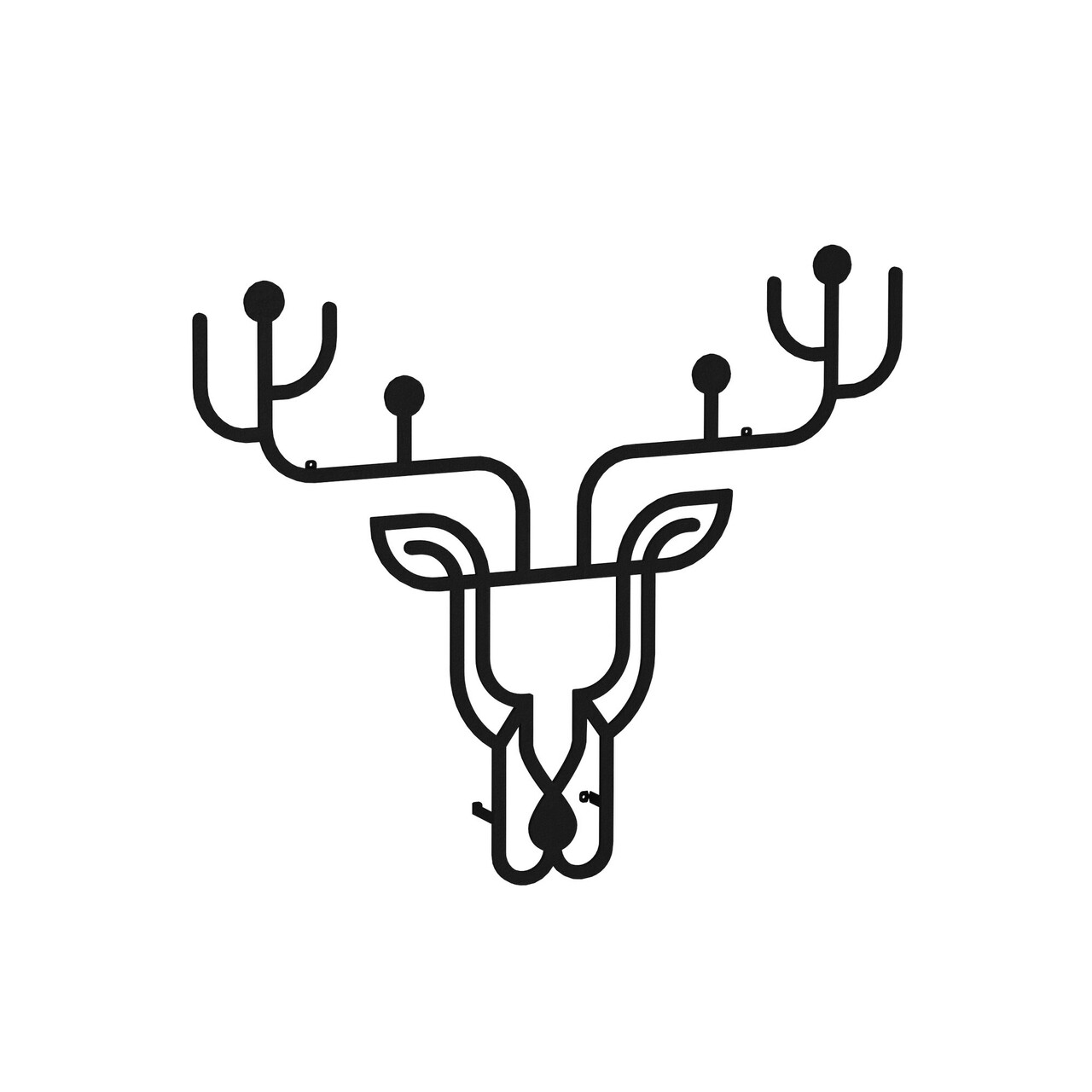 Cuier De Perete, Decortie, Deer, 74x60 Cm, Negru
