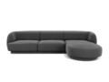 Coltar dreapta 4 locuri, Miley, Micadoni Home, BL, 259x155x74 cm, catifea, gri