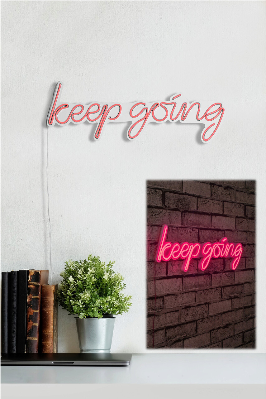 Decoratiune luminoasa LED, Keep Going, Benzi flexibile de neon, DC 12 V, Roz - 1 | YEO