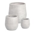 Set ghivece pentru exterior 3 piese Tressage, Bizzotto, Ø44 x 44 cm, fibra de sticla si argila, alb antic